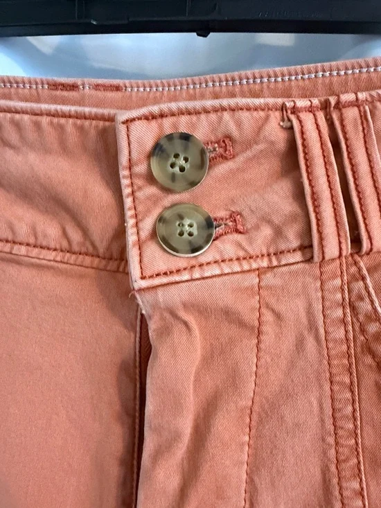 Pilcro Anthropologie Wide Leg Crop Pants Orange Utility High Rise 25 - Picture 5 of 12